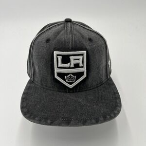 Fanatics Los Angeles Kings NHL Hat Mens Washed Black Denim Adjustable Strapback
